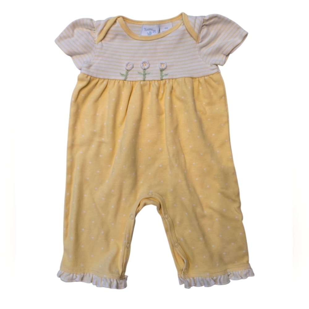 Vintage Y2k Cottagecore Hartstrings Yellow Flower One Piece Romper